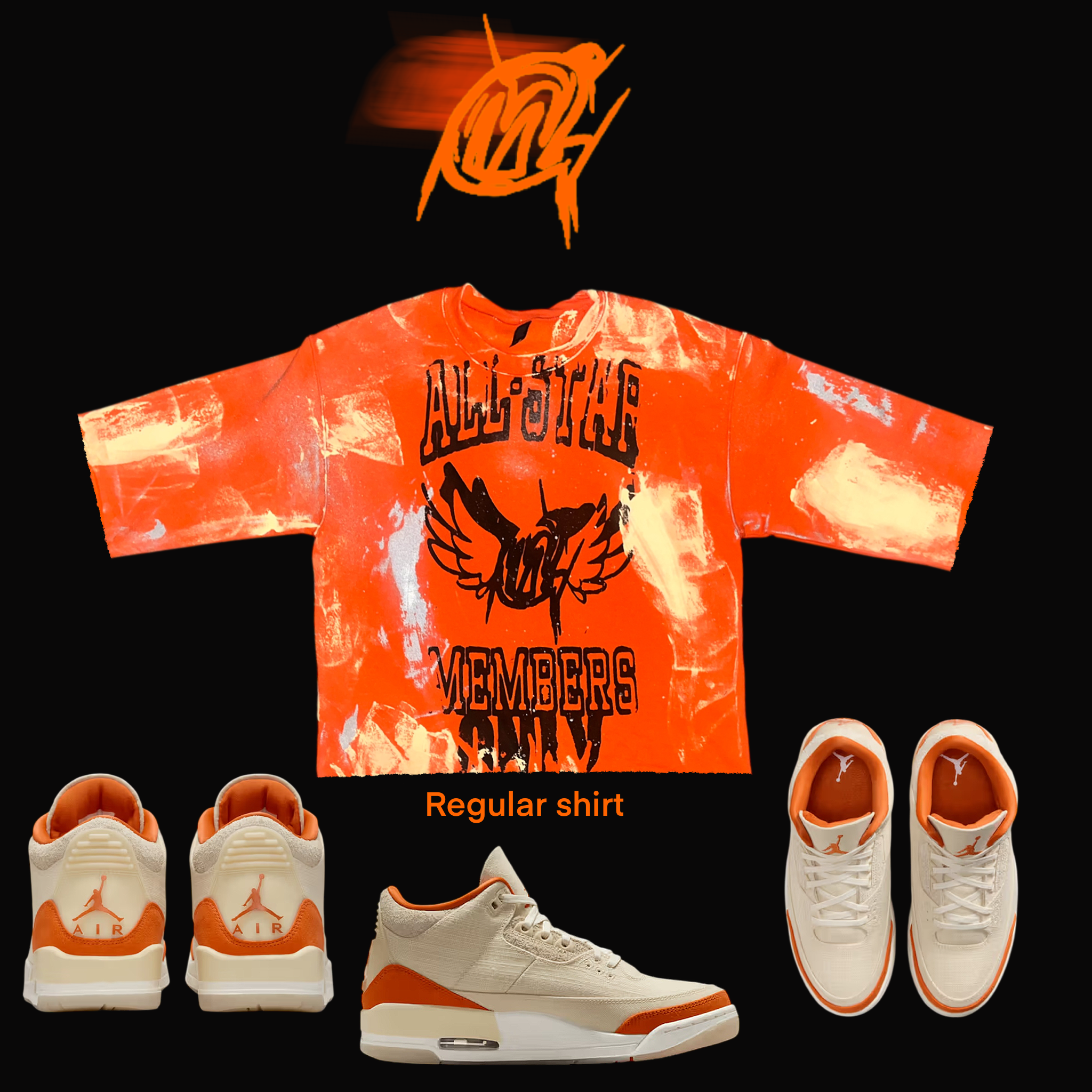 Orange All-Star Graffiti Shirt